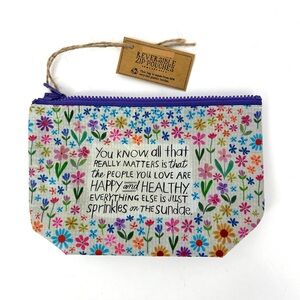 Natural Life Reversible Zip Pouch NWT